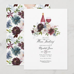 Bourgogne en Blush Wine thema Vrijgezellenfeest Kaart