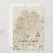 Bourgogne en bruine bruiloft kaart (Voorkant)