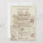 Bourgogne en bruine bruiloft kaart (Achterkant)