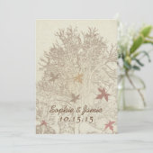 Bourgogne en bruine bruiloft kaart (Staand voorkant)