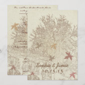 Bourgogne en bruine bruiloft kaart (Voorkant / Achterkant)