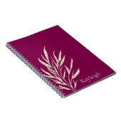 Bourgogne en Champagne Gouden Glitter Bladeren Notitieboek (Rechterzijde)