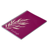 Bourgogne en Champagne Gouden Glitter Bladeren Notitieboek (Linkerzijde)