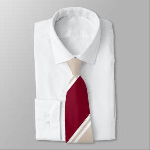 Bourgogne en Champagne-kleurige Regimental Stripe Stropdas