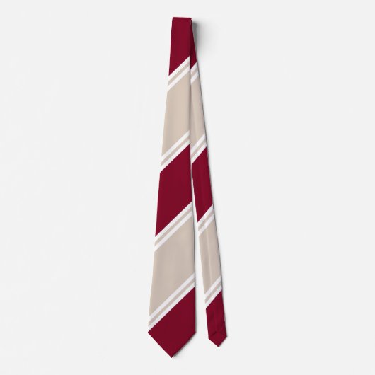 Bourgogne en Champagne-kleurige Regimental Stripe Stropdas (Voorkant)