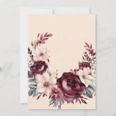 Bourgogne en Cream Rozen Brunch & Bubbly Kaart (Achterkant)