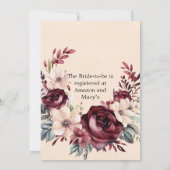 Bourgogne en Cream Rozen Vrijgezellenfeest Kaart (Achterkant)