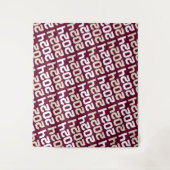 Bourgogne en Cream Tan Afstuderen Achtergrond Wandkleed (Voorkant)