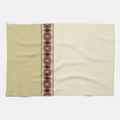 Bourgogne en decoratieve crème theedoek (Horizontaal)