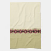 Bourgogne en decoratieve crème theedoek (Verticaal)