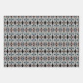 Bourgogne en donker Blauwgroen papier met patroon Inpakpapier Vel (Voorkant 3)