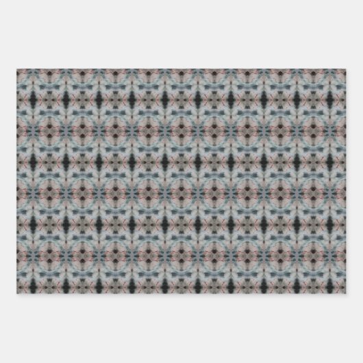 Bourgogne en donker Blauwgroen papier met patroon Inpakpapier Vel (Voorkant 3)