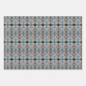 Bourgogne en donker Blauwgroen papier met patroon Inpakpapier Vel (Voorkant 2)