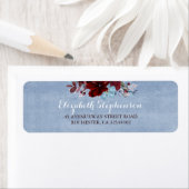 Bourgogne en Dusty Blue Bruiloft Etiket (Insitu)