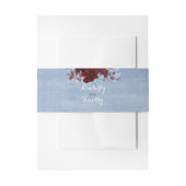 Bourgogne en Dusty Blue Bruiloft Uitnodigingen Wikkel (Voorkant Voorbeeld)