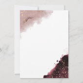 Bourgogne en Dusty Roos Waterverf Baby shower Kaart (Achterkant)