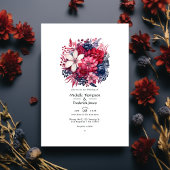 Bourgogne en Floral Wedding Kaart