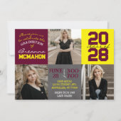 Bourgogne en geel krijtbord 3 Foto Afstuderen Kaart (Voorkant)