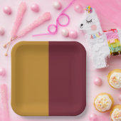 Bourgogne en geel papieren bordje (Feest)