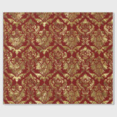 Bourgogne en glanzende gouddamkers cadeaupapier (Vlak)