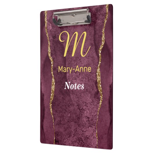 Bourgogne en Glitter Agate Klembord (Links)