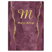 Bourgogne en Glitter Agate Klembord (Achterkant)