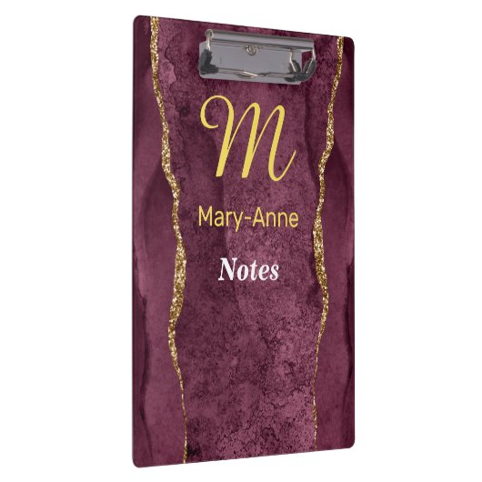 Bourgogne en Glitter Agate Klembord (Rechts)