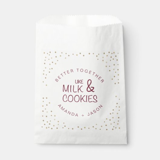 Bourgogne en Glitter Milk en koekjes bruiloft Bedankzakje (Voorkant)