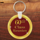 Bourgogne en Gold, 60e klas reunion Favors Sleutelhanger (Achterkant)