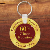 Bourgogne en Gold, 60e klas reunion Favors Sleutelhanger (Voorkant)