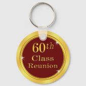 Bourgogne en Gold, 60e klas reunion Favors Sleutelhanger (Achterkant)