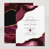 Bourgogne en Gold Agate Couples Shower Kaart (Voorkant / Achterkant)