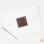 Bourgogne en Gold bedankt Vierkante Sticker (Envelop)