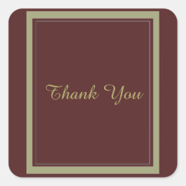 Bourgogne en Gold bedankt Vierkante Sticker