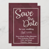 Bourgogne en Gold Glitter Pocket sparen de datum Kaart (Voorkant / Achterkant)