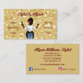 Bourgogne en Gold Hair Stylist Visitekaartje (Voorkant / Achterkant)