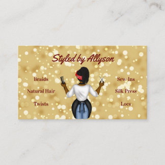 Bourgogne en Gold Hair Stylist Visitekaartje