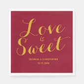 Bourgogne en Gold Love is Sweet Servet (Voorkant)
