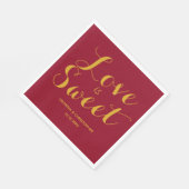 Bourgogne en Gold Love is Sweet Servet (Hoek)