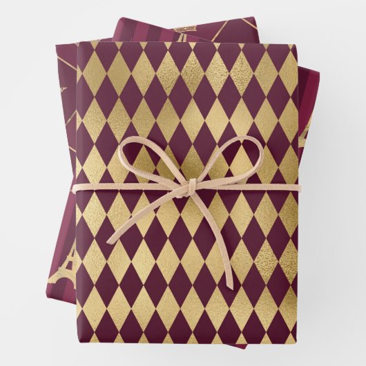 Bourgogne en Gold Paris Inpakpapier Vel (In situ)