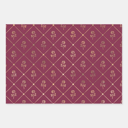 Bourgogne en Gold Paris Inpakpapier Vel (Voorkant 2)