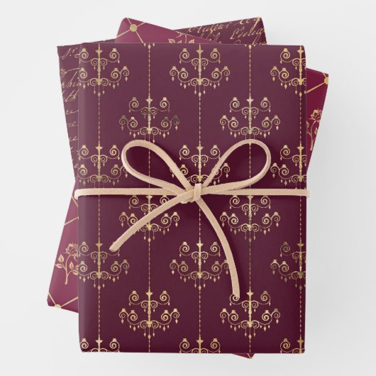 Bourgogne en Gold Paris Inpakpapier Vel (In situ)