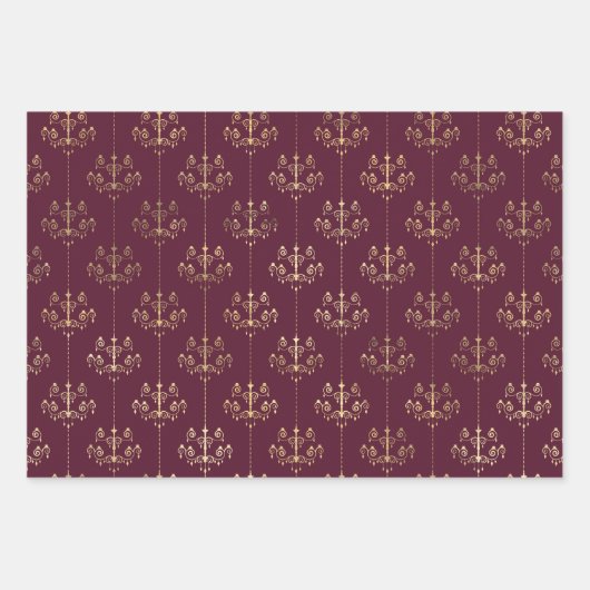 Bourgogne en Gold Paris Inpakpapier Vel (Voorkant)