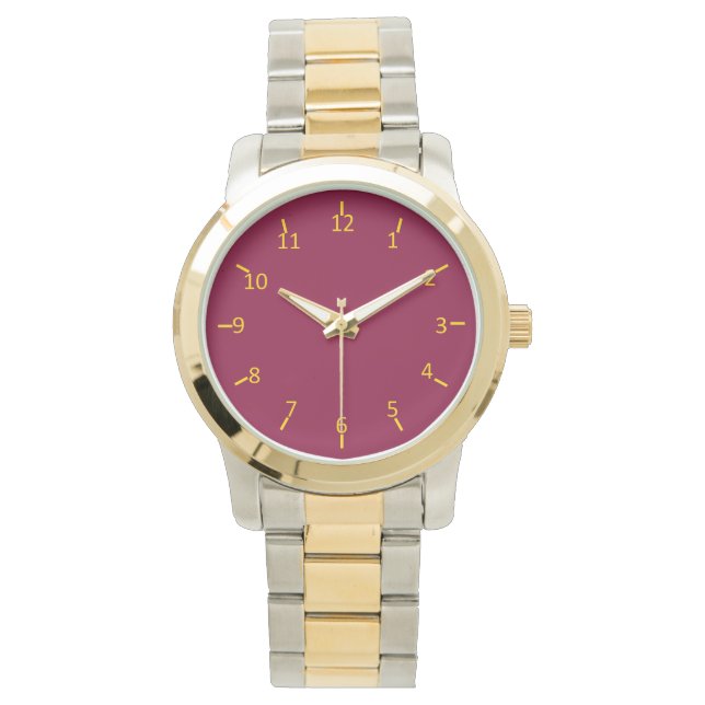 Bourgogne en goud horloge (Voorkant)