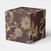 Bourgogne en Goud  Leeuwenpatroon Bedankdoosjes (Voorkant Zijde)