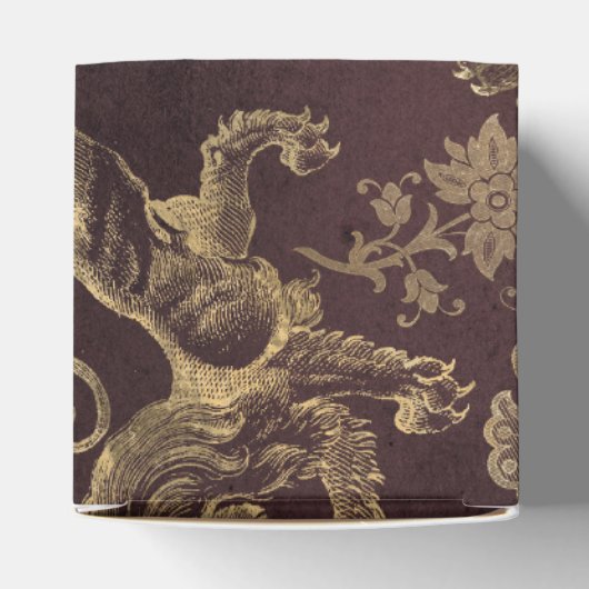 Bourgogne en Goud Leeuwenpatroon Bedankdoosjes (Bovenkant)