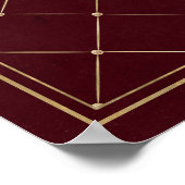 Bourgogne en Goud  Luxe Lattice Monogram Poster (Hoek)