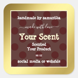 Bourgogne en Goud Product Verpakkingsetiketten Cus Vierkante Sticker