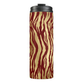 Bourgogne en goud Wild Animal Print Thermosbeker