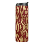 Bourgogne en goud Wild Animal Print Thermosbeker (Gedraaid links)